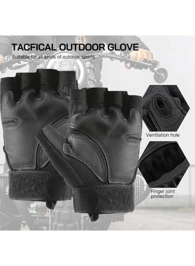 LYNLYN Fingerless Tactical Gloves, Palm Circumference 22–24 cm, Breathable Motorcycle and Outdoor Sports Gloves for Shooting, Cycling, Climbing, Hiking, Airsoft, Paintball, and Work - Image 5